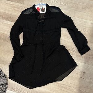 All Saints Black Long Sleeve Dress